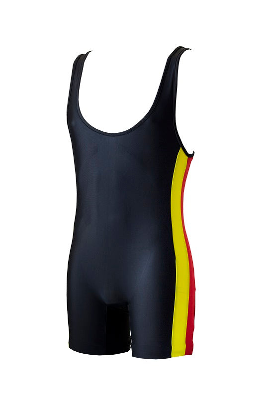 Singlet - Gewichthebertrikot Jugend u. Erwachsene - schwarz/rot/gelb