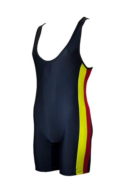 Singlet - Gewichthebertrikot Jugend u. Erwachsene - schwarz/rot/gelb